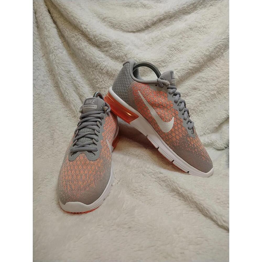 Nike Air Max Sequent 2 Women's 8 Low Athletic Gray Mesh Wedge Heel Running Shoe